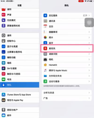 ipad麦克风怎么设置